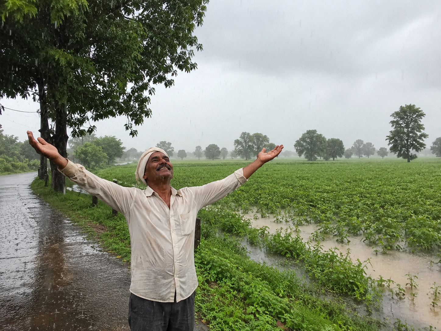 लम्बे इंतजार के बाद झमाझम बारिश , किसानों के चेहरे खिले