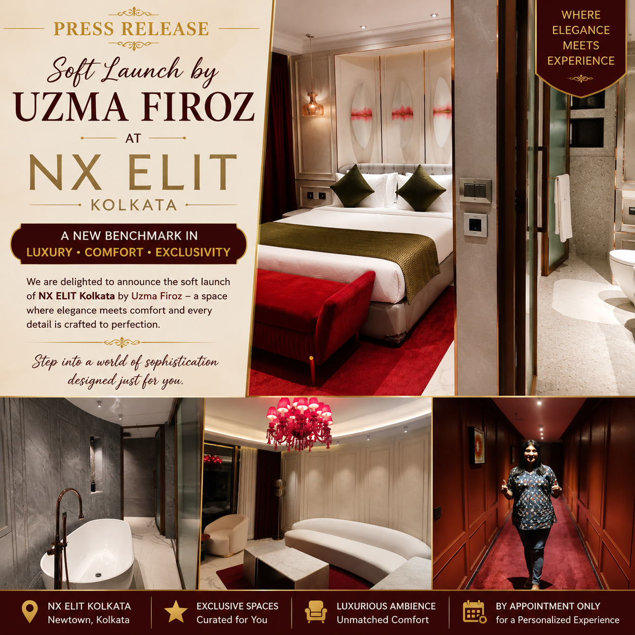 NX ELIT Kolkata Marks Its Soft Launch Under the Vision of Uzma Firoz, Introducing a New Standard of Luxury Hospitality