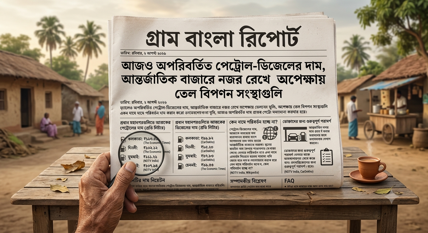 আজও অপরিবর্তিত পেট্রোল-ডিজেলের দাম, আন্তর্জাতিক বাজারে নজর রেখে অপেক্ষায় তেল বিপণন সংস্থাগুলি
