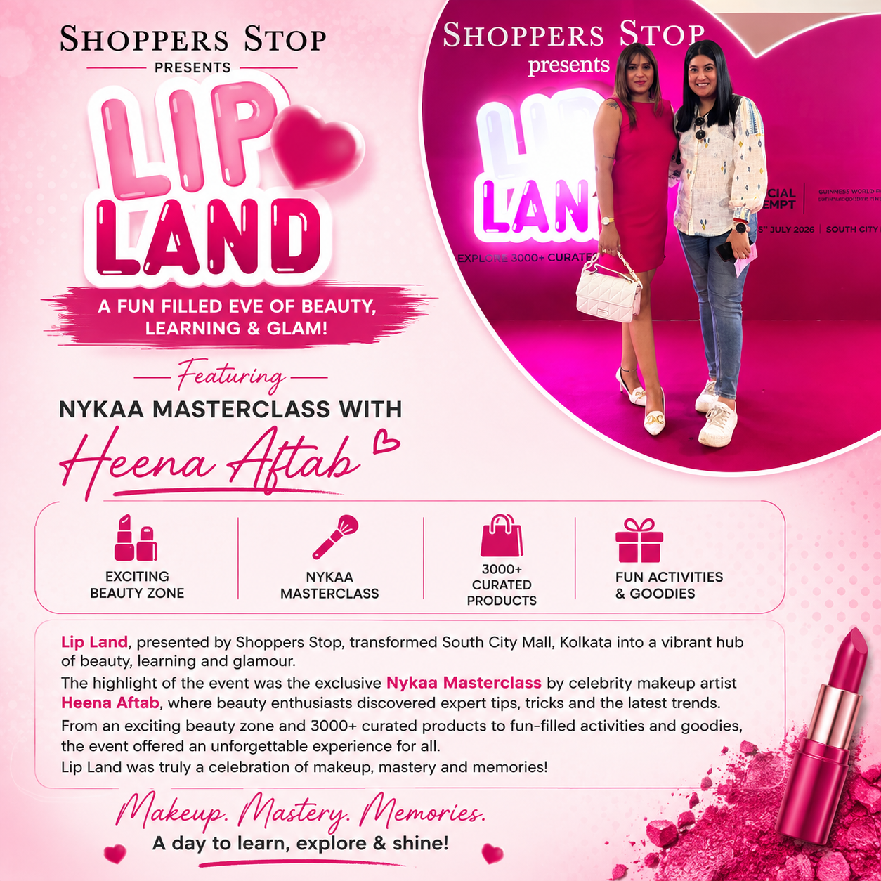 Lip Land at Shoppers Stop Brings Beauty Enthusiasts Together for an Inspiring Nykaa Masterclass with Heena Aftab