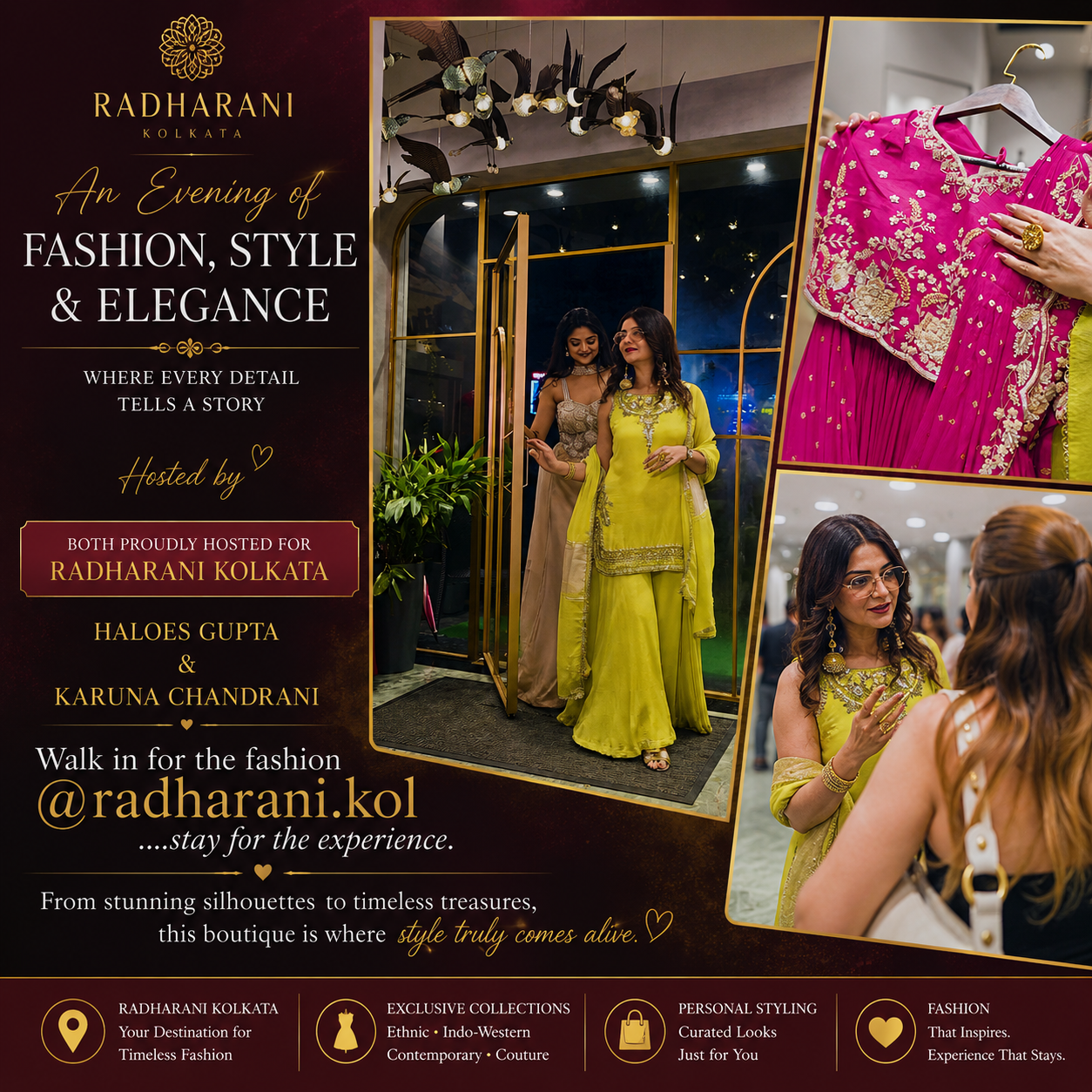 Radharani Kolkata Hosts an Evening of Fashion, Elegance and Timeless Style with Haloes Gupta & Karuna Chandrani