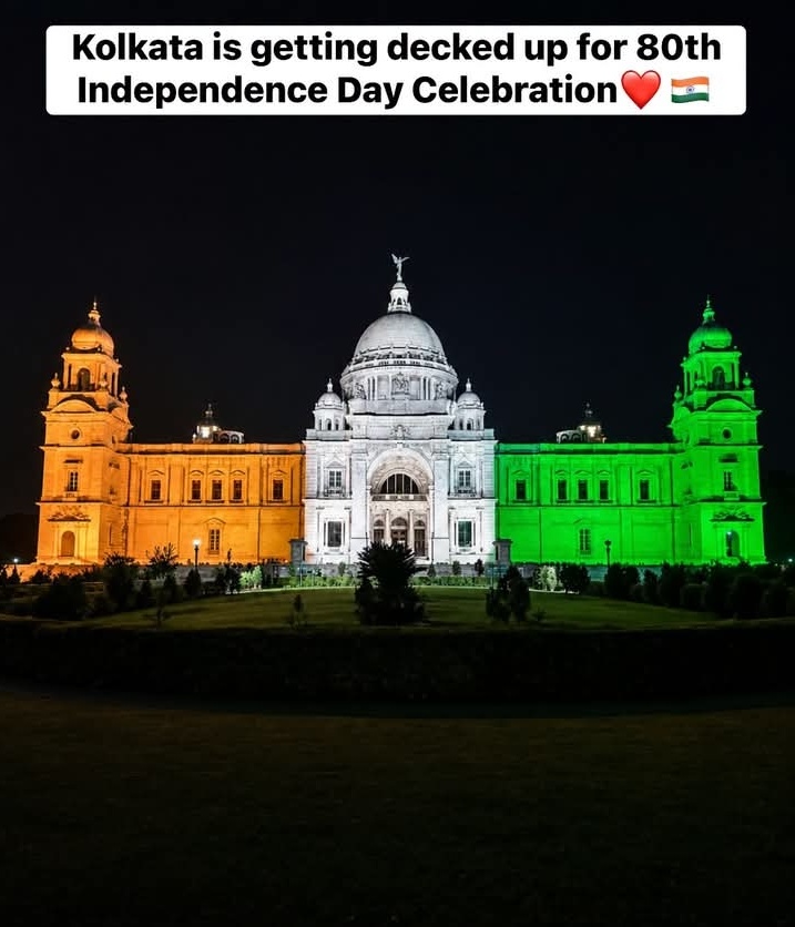 Kolkata Gets Decked Up for India’s 80th Independence Day Celebration