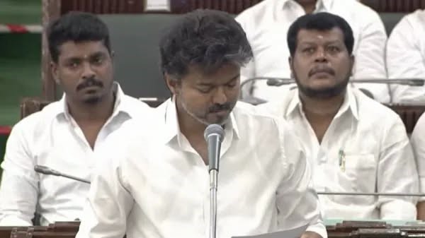 தமிழ்த்தாய் வாழ்த்துக்கு முதலிடம் அளிப்பதுதான் மாநில உரிமை! தனித் தீர்மானத்தை சட்டமன்றத்தில் முதல்வர் விஜய் கொண்டு வந்துள்ளார்..