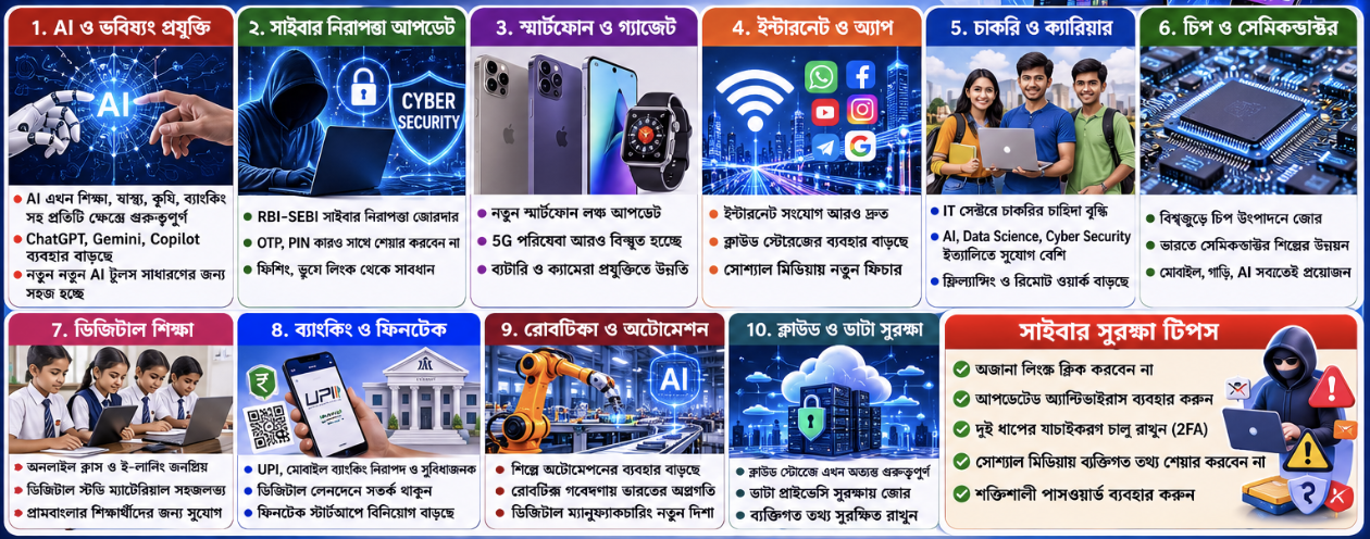 প্রযুক্তি সংবাদ: AI, সাইবার সুরক্ষা ও চিপ শিল্পে বড় পরিবর্তন—ভারতের ডিজিটাল ভবিষ্যৎ কোন পথে?