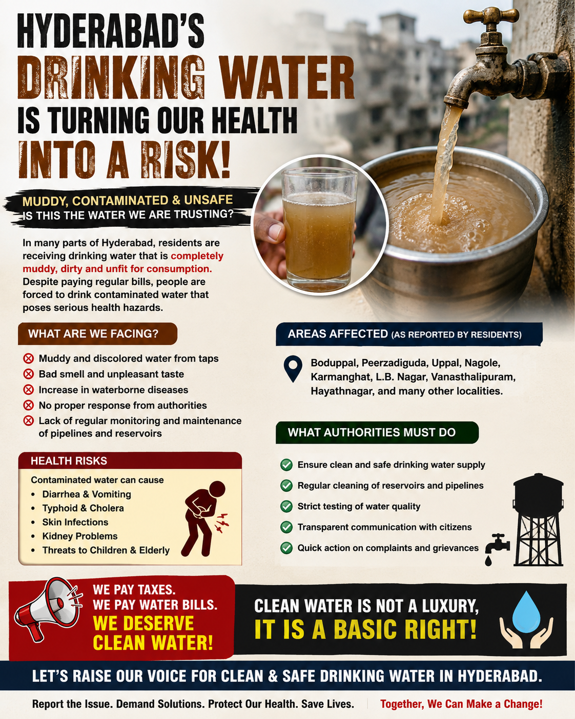 Hyderabad’s Drinking Water Crisis: When Clean Water Turns Muddy