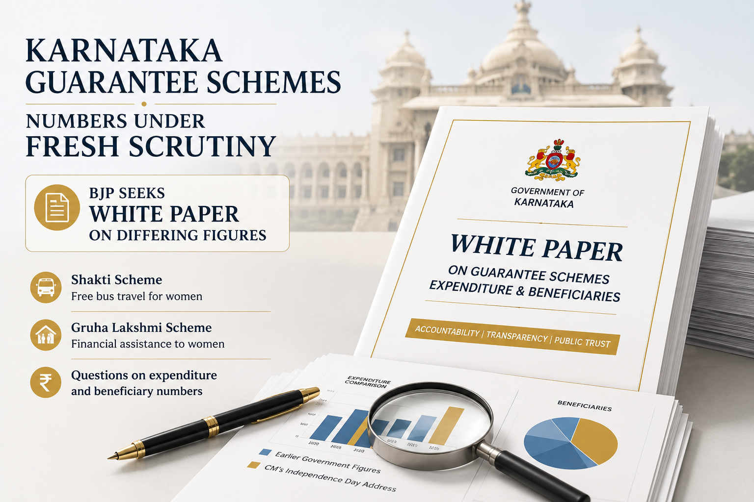 BJP Seeks White Paper on Karnataka's Guarantee Schemes Over Differing Figures