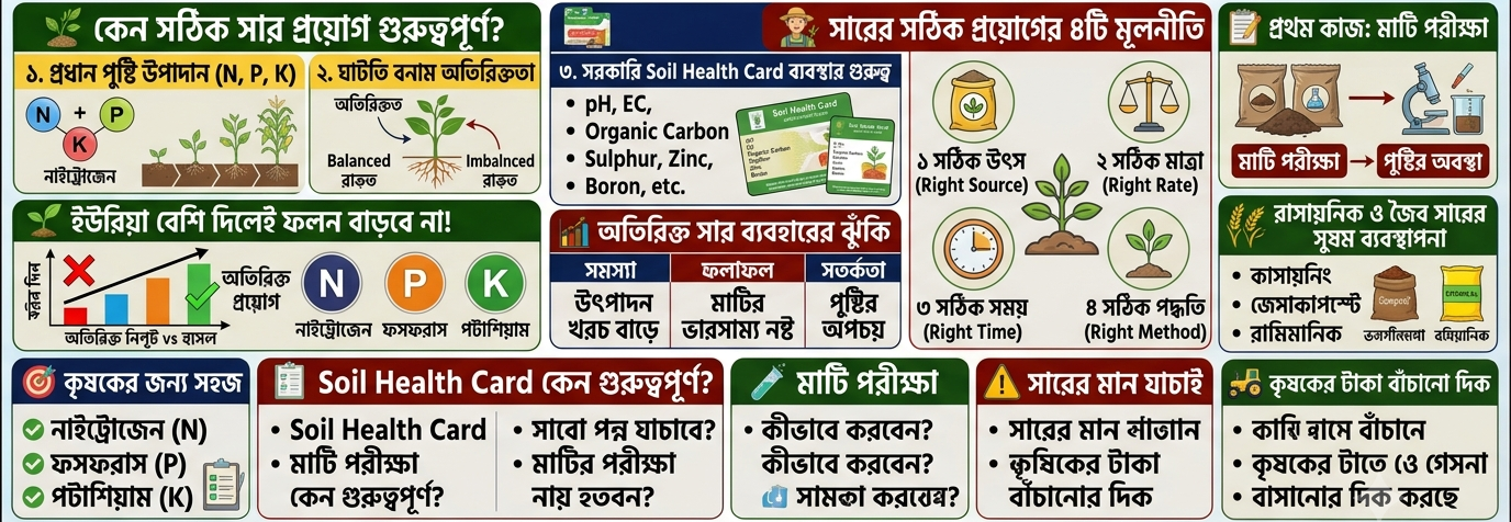 🌱 সার প্রয়োগে ভুল নয়, চাই মাটির পরীক্ষাভিত্তিক সুষম পুষ্টি ব্যবস্থাপনা