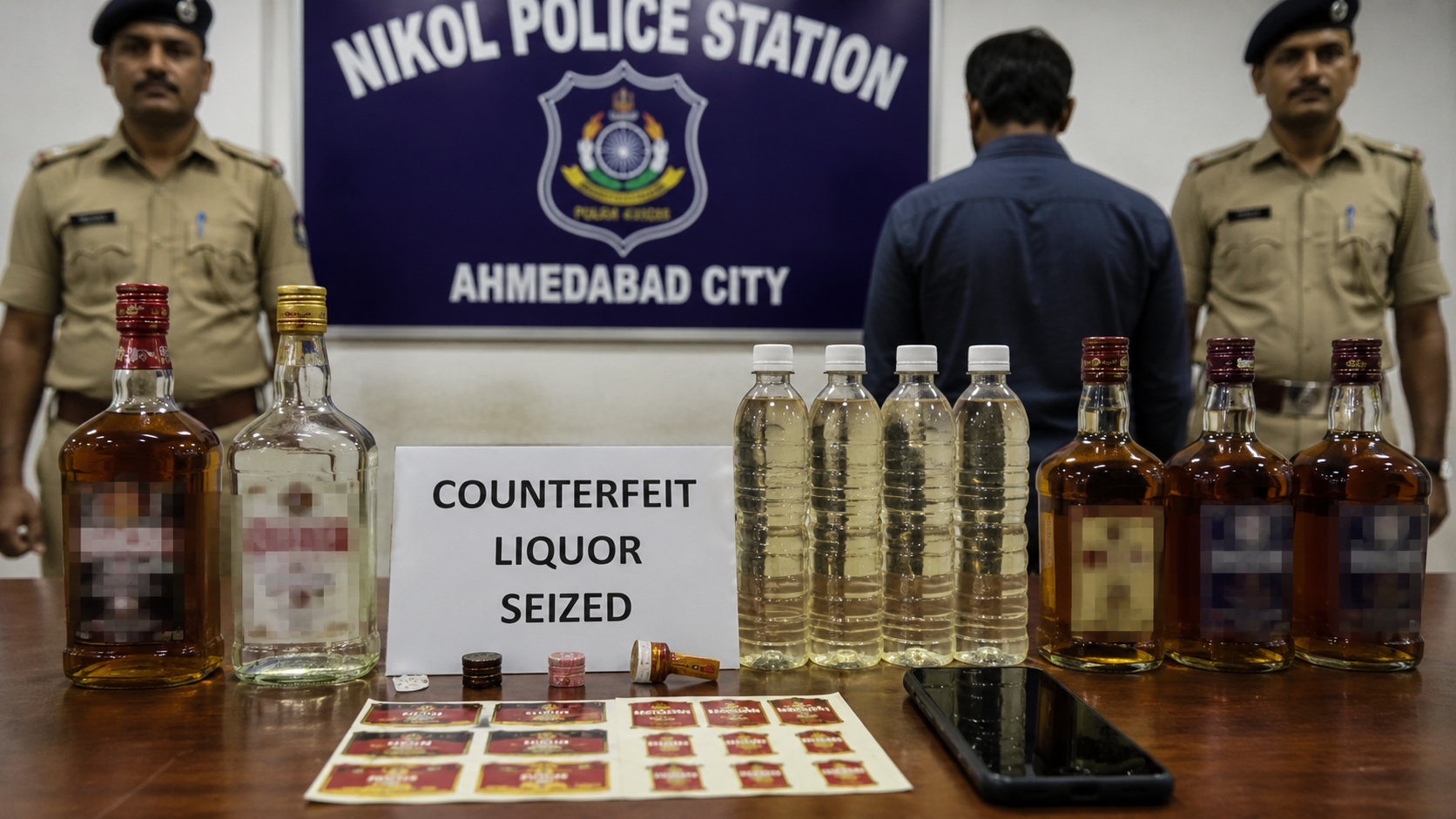 AMID BHAVNAGAR HOOCH TRAGEDY, AHMEDABAD POLICE BUST RACKET SELLING CHEMICAL-LACED LIQUOR UNDER FAKE PREMIUM LABELS