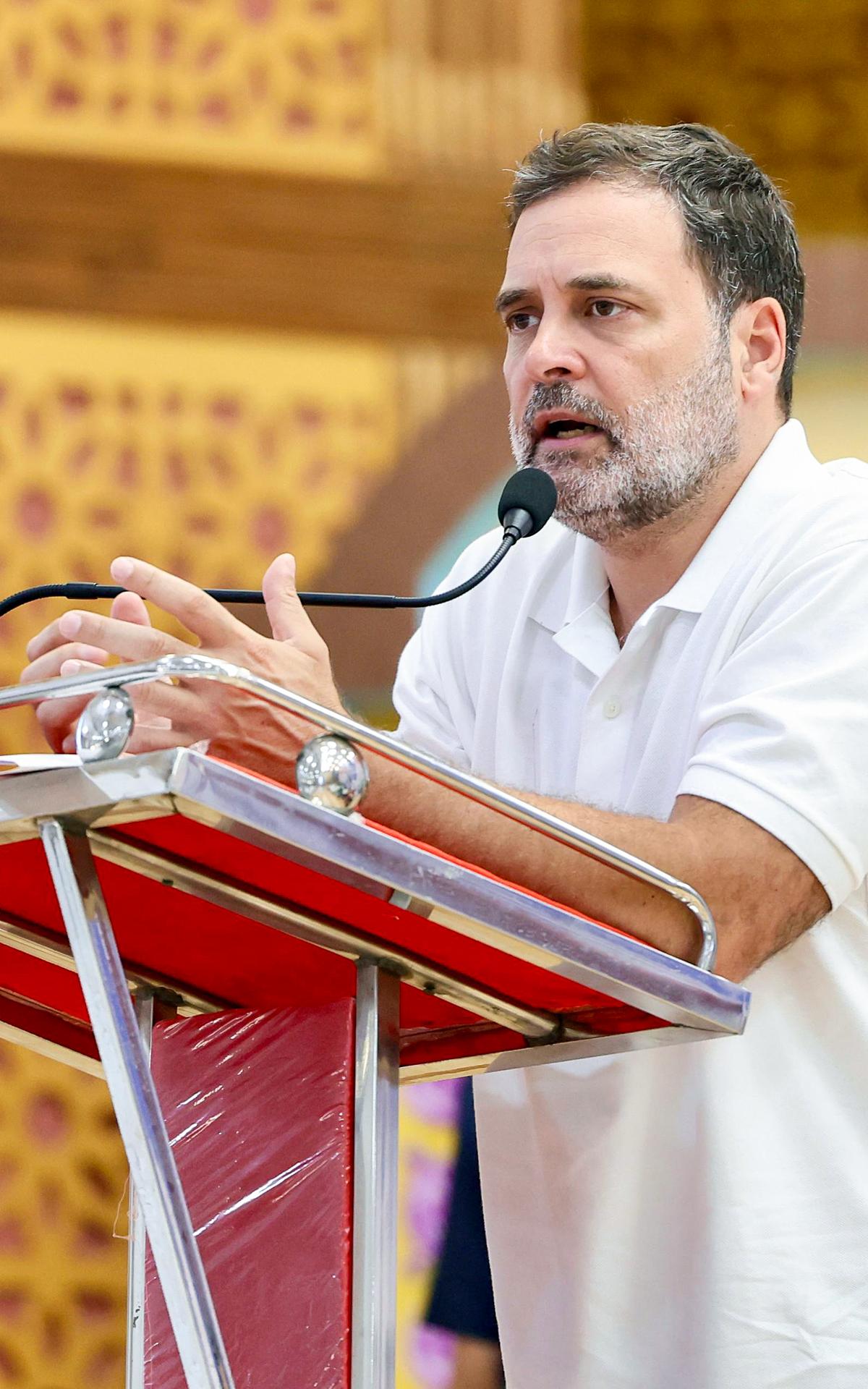 Rahul Gandhi Presents Pellet as Evidence in Protest Over Student Injury Case