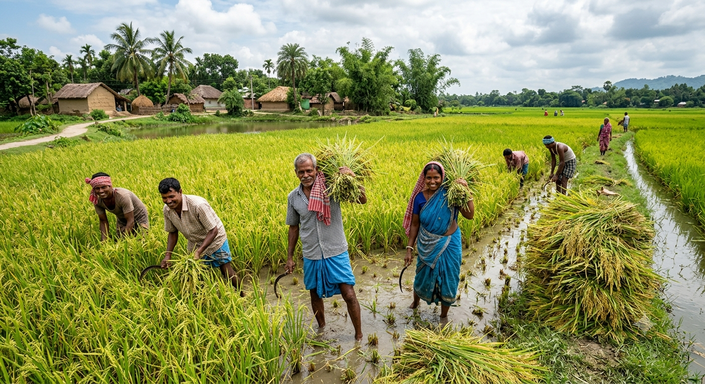 🌾  বাংলার মাঠে বর্ষার লড়াই, কৃষকের সামনে বাজারদর ও উৎপাদন খরচের নতুন চ্যালেঞ্জ