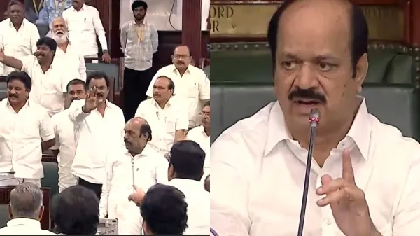 காதில் கேட்க கூடாத வார்த்தைகளை பேசுறீங்க.. மக்கள் என்ன நினைப்பாங்க.. சபாநாயகர் கோபம்...
