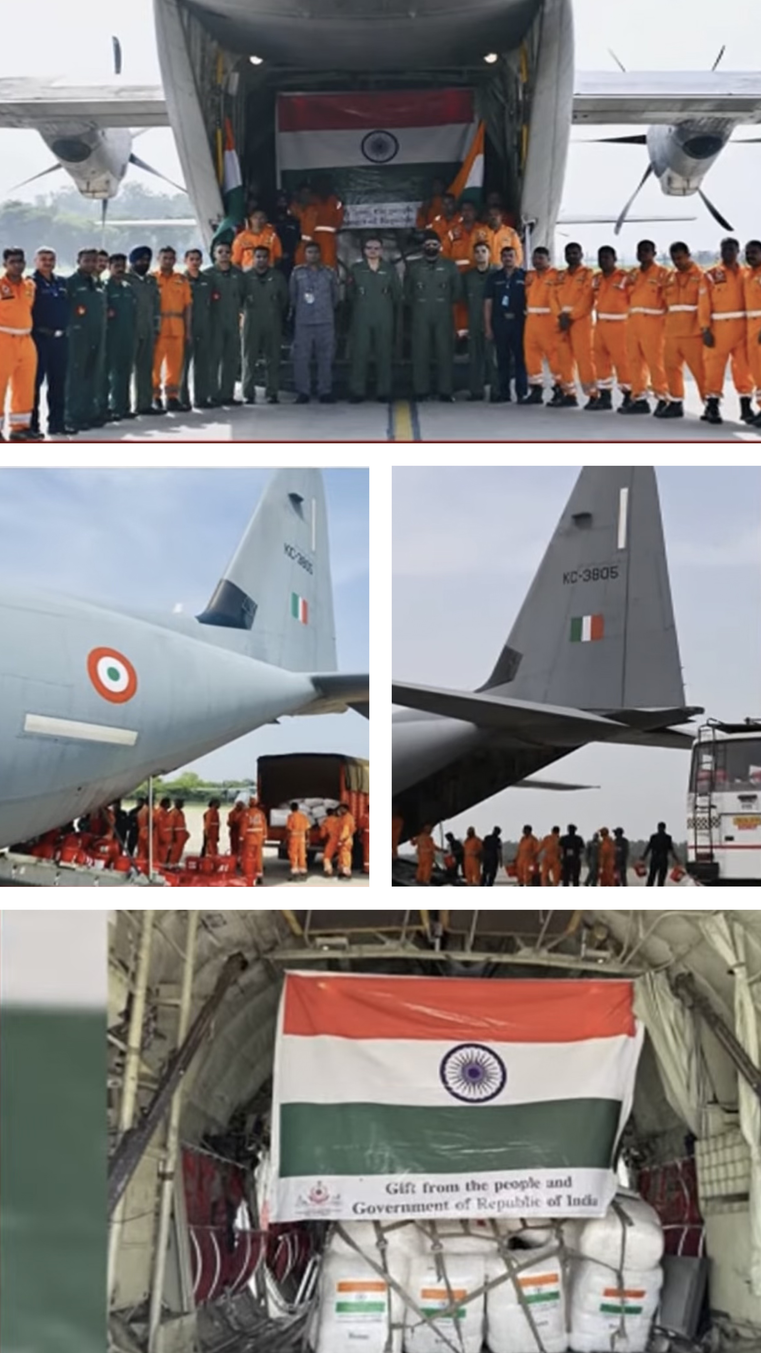 Indian Air Force C-130 has flown 10 tonnes of medicines and food to Nepal