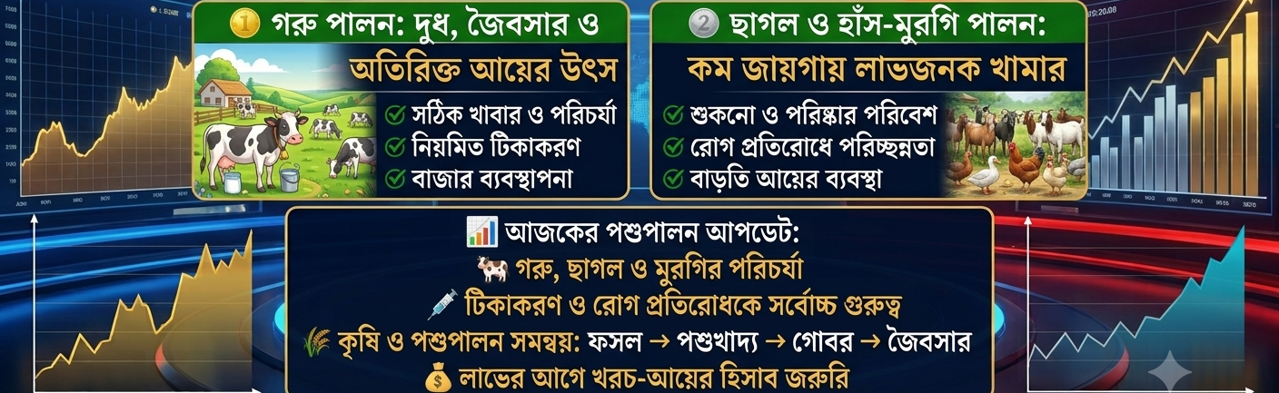 কৃষির পাশাপাশি পশুপালনেও বাড়ছে আয়ের সুযোগ, গ্রামবাংলার পরিবারের জন্য গবাদিপশু পালন হতে পারে বিকল্প জীবিকার পথ