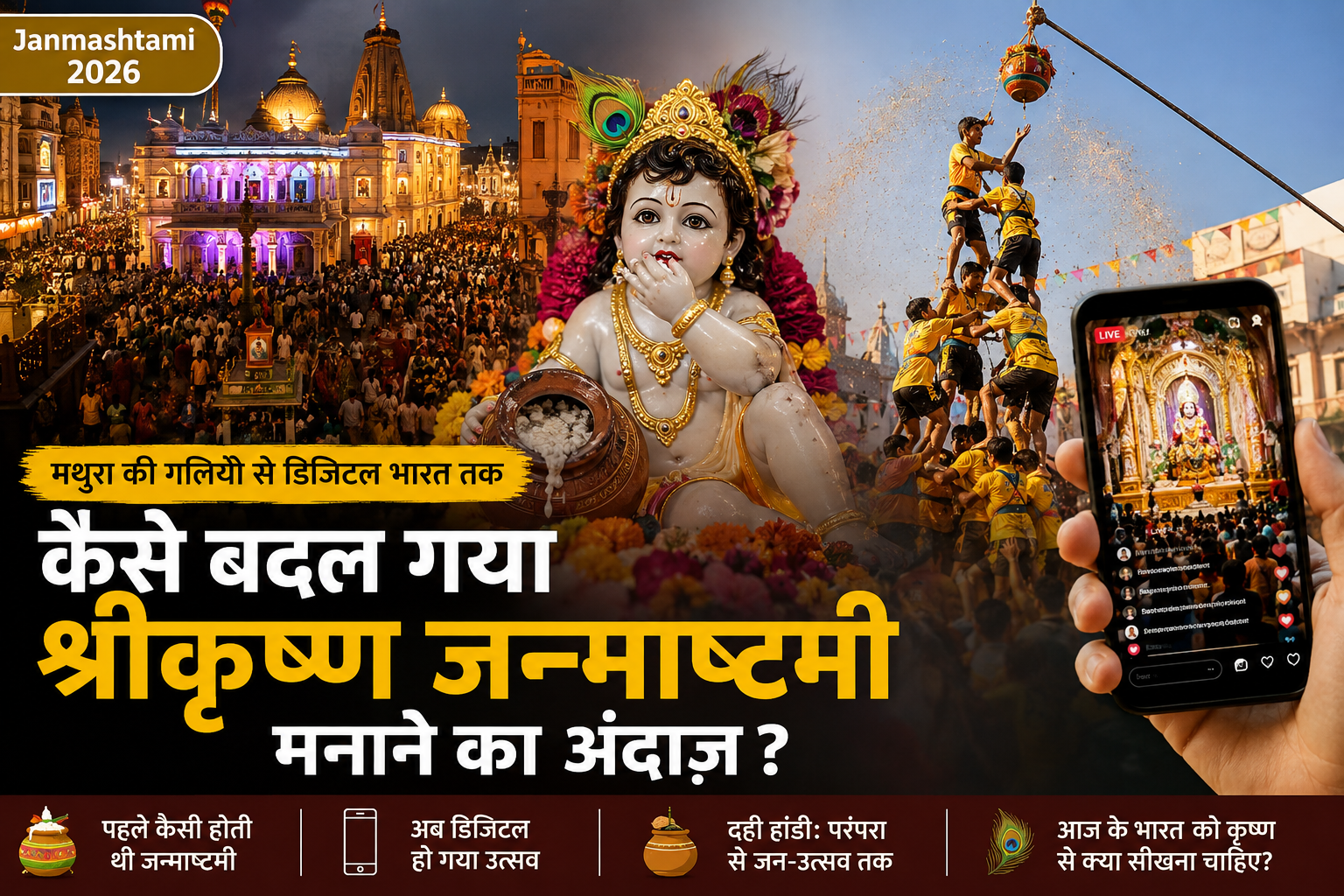 Janmashtami 2026: मथुरा की गलियों से डिजिटल भारत तक, कैसे बदल गया श्रीकृष्ण जन्माष्टमी मनाने का अंदाज?
