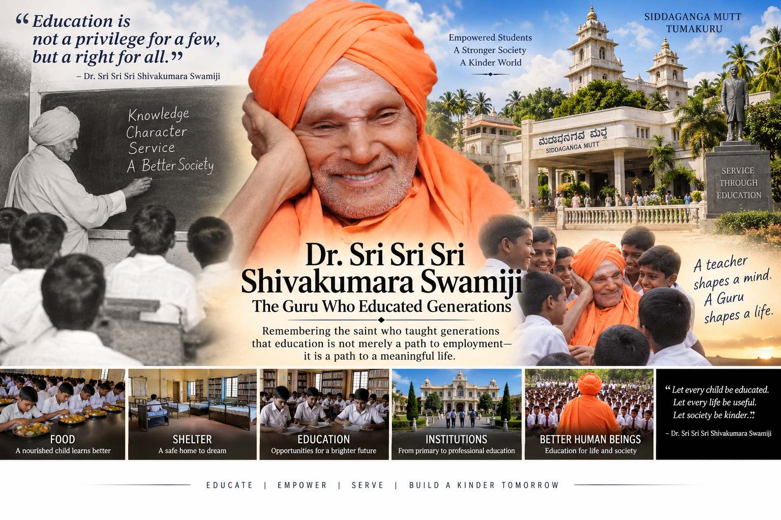 The Guru Who Taught Generations the True Meaning of Education: Dr. Sri Sri Sri Shivakumara Swamiji