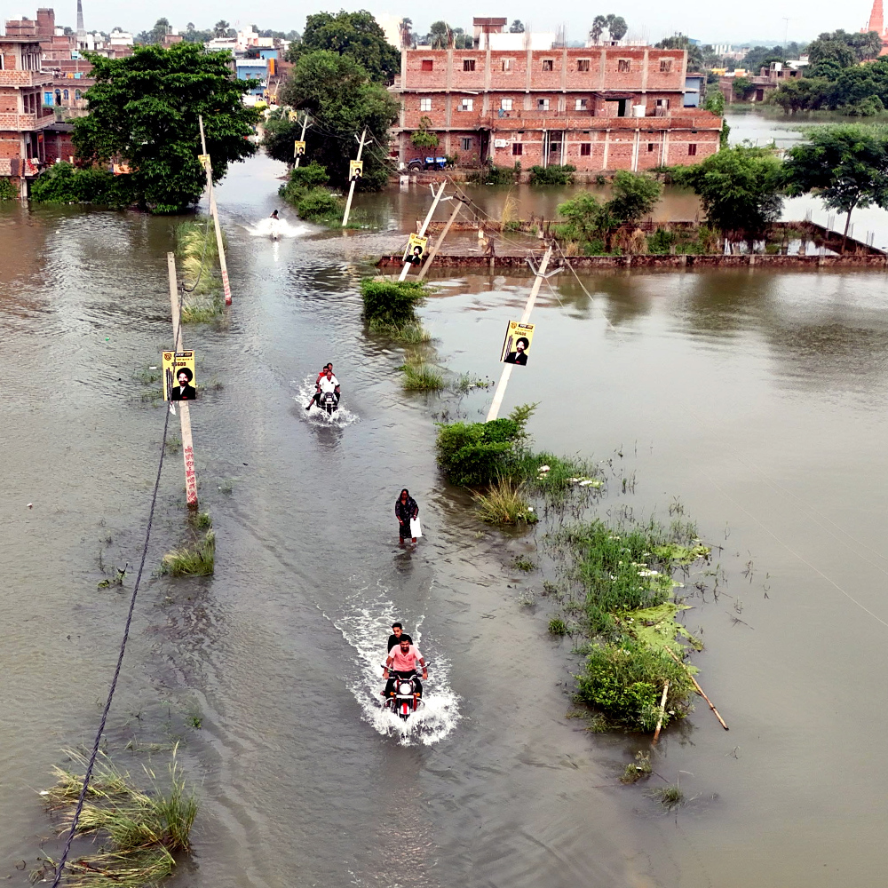 Bihar Floods: Over 34.31 Lakh People Across 13 Districts Affected, with gram panchayats impacted."
