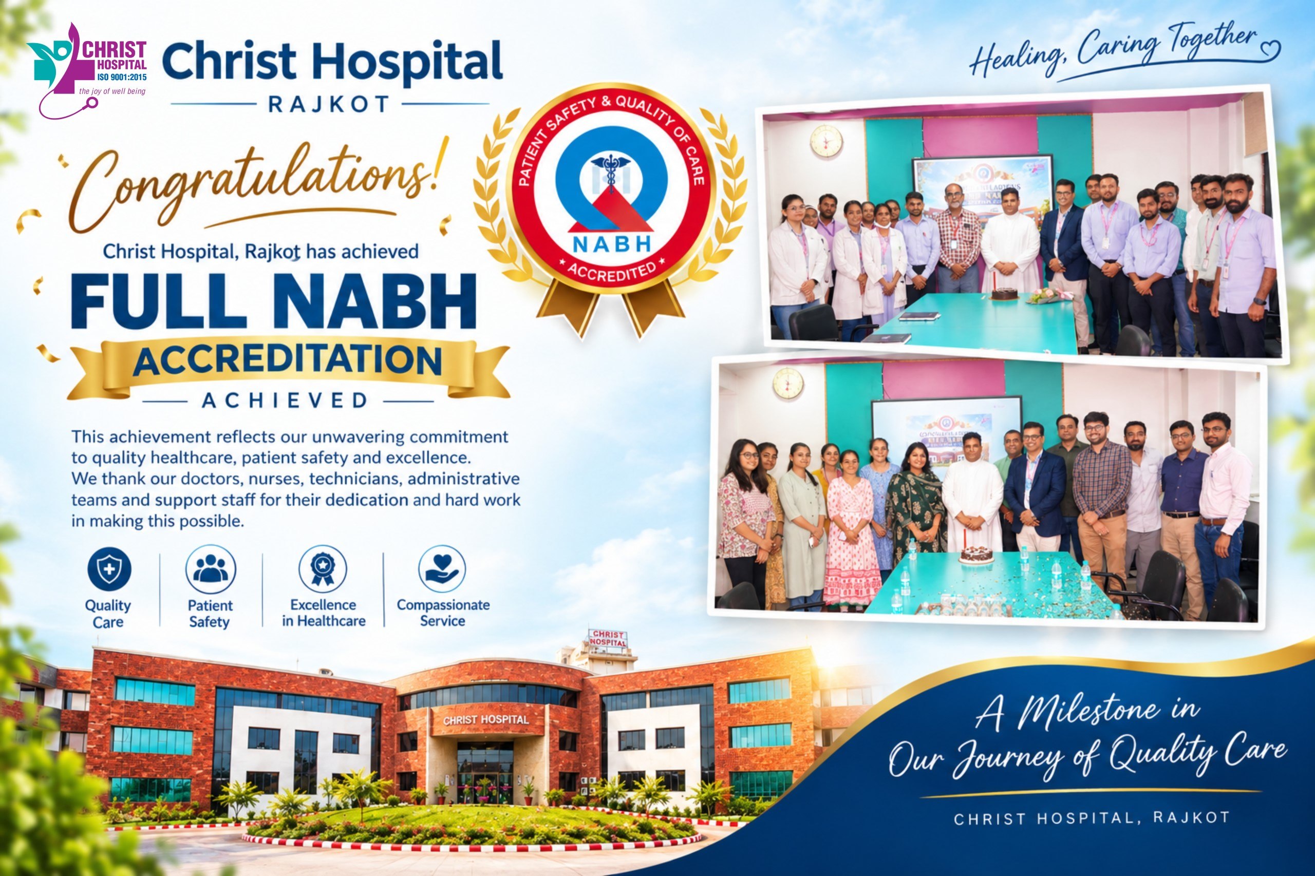 Christ Hospital, Rajkot Achieves Full NABH Accreditation, Marking a Major Milestone in Quality Healthcare