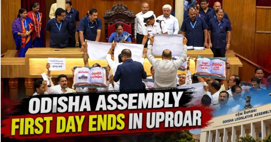 Chaotic Start To Odisha Assembly Monsoon Session; House Adjourned Amid Opposition Ruckus.