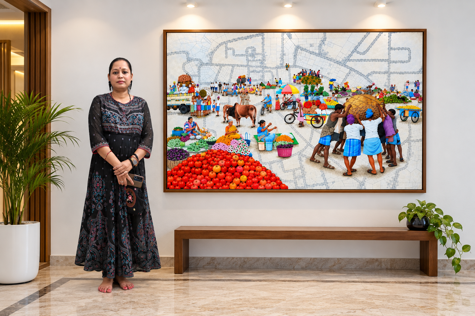 Capturing a Vanishing Bhubaneswar: Artist Satyabhama Majhi Paints Memories of Unit-1, Market Building and Bapuji Nagar