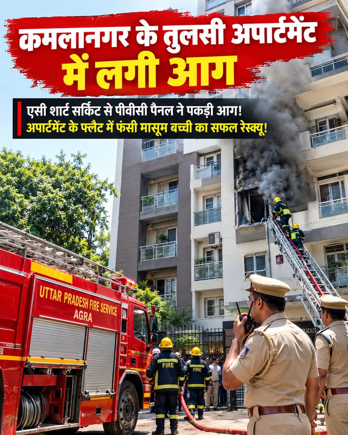 कमला नगर की रेणुका बाग कॉलोनी में लगी आग
