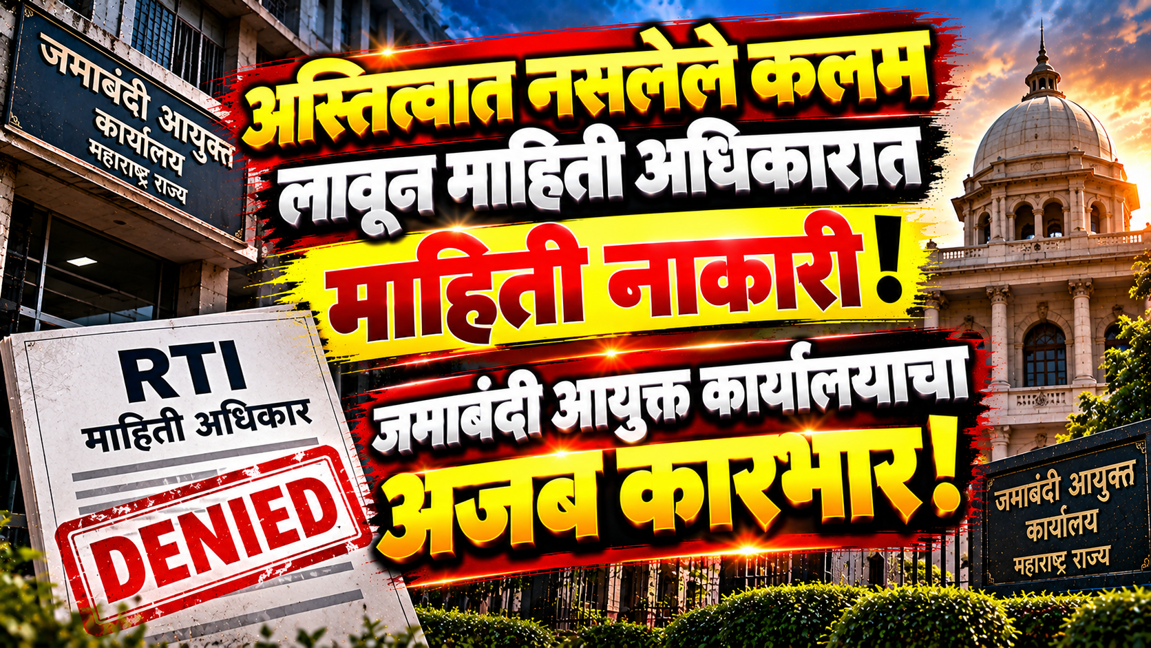 अस्तित्वात नसलेले कलम लावून माहिती अधिकारात माहिती नाकारली; जमाबंदी आयुक्त कार्यालयाचा अजब कारभार!