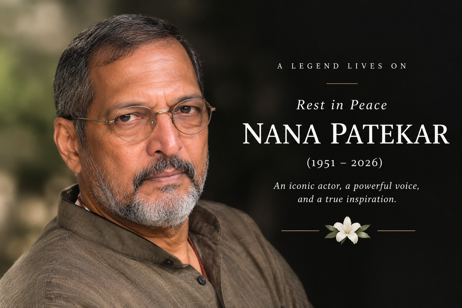 Veteran Actor Nana Patekar Dies at 75 After Cardiac Arrest in Goa