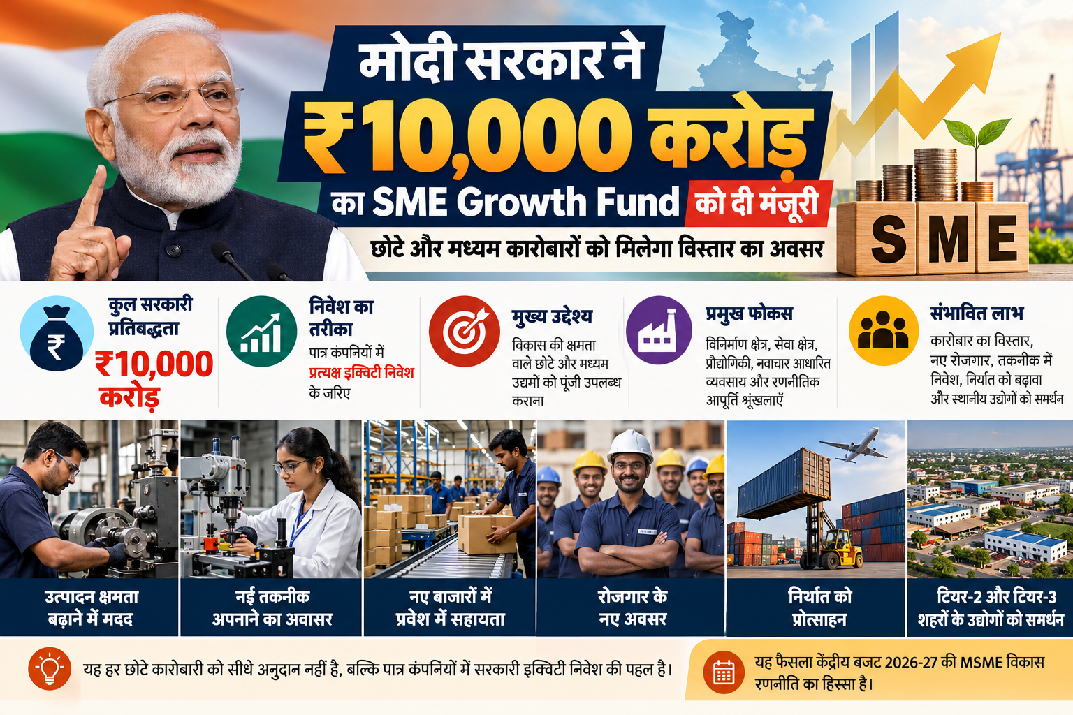 मोदी सरकार ने ₹10,000 करोड़ के SME Growth Fund को दी मंजूरी, जानें किन कारोबारों को मिल सकता है लाभ
