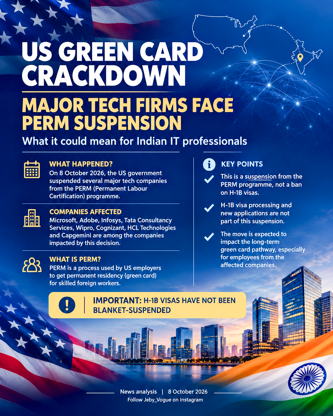 US Suspends Major IT Firms from Green Card Programme; Indian Professionals Face Uncertainty