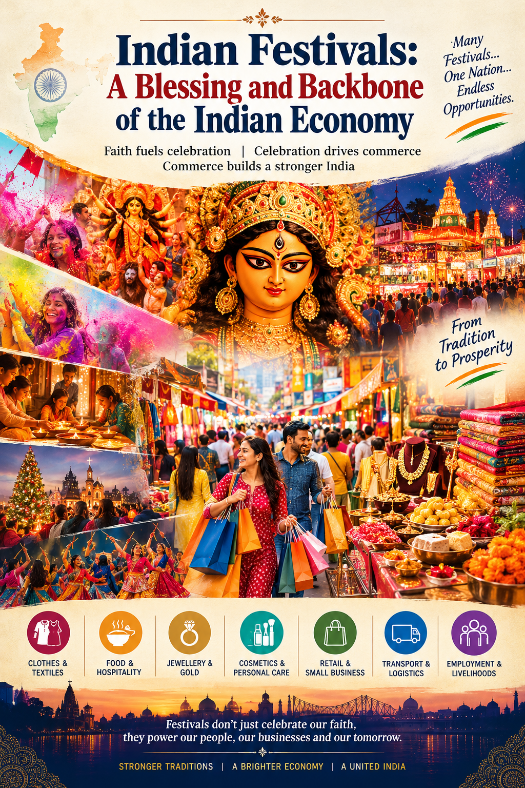 India’s Festivals: The Divine Blessing and Economic Backbone of a Nation From Faith to Finance: How India’s Year-Round Celebrations Fuel Trade, Empower Millions and Keep the Spirit of the Nation Alive