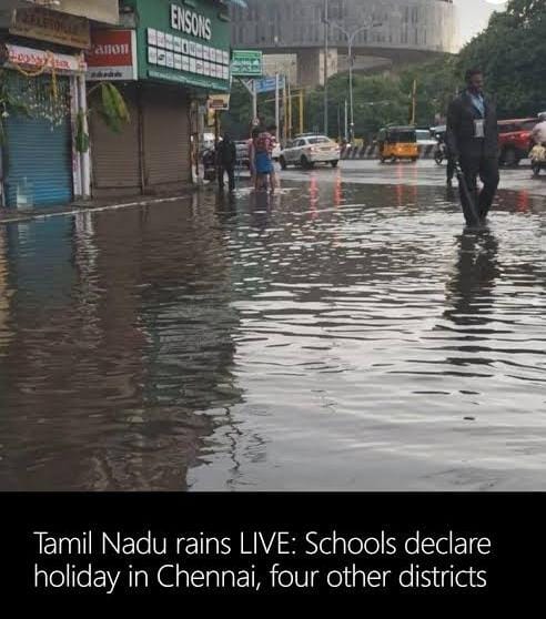 Heavy Rain HitsChennai , IMD Warns of More Shower Across Tamil Nadu