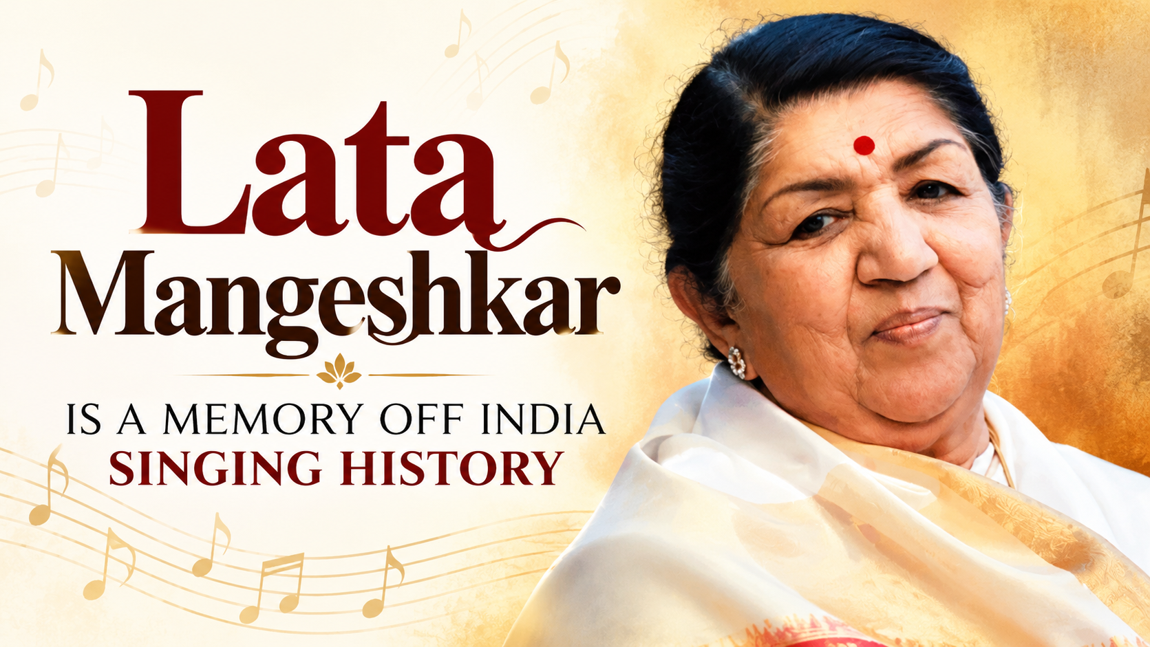 LATA MANGASKAR  IS A MEMORY OFF INDIA SINGING  HISTORY