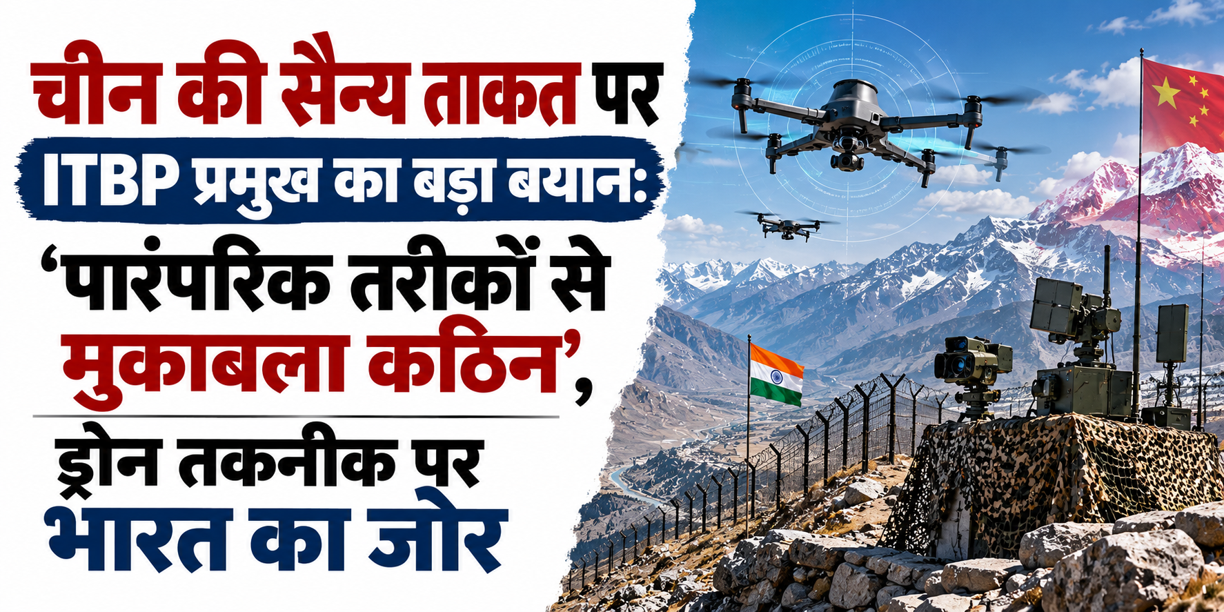 चीन की सैन्य ताकत पर ITBP प्रमुख का बड़ा बयान: ‘पारंपरिक तरीकों से मुकाबला कठिन’, ड्रोन तकनीक पर भारत का जोर