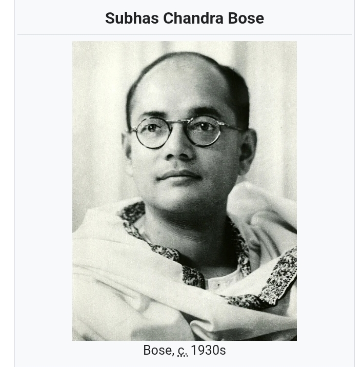 NATAJI SUBAS CHANDRA BOSE LIFE HISTORY