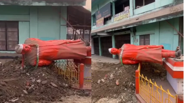 Statue of Jawaharlal Nehru Vandalised in Pailapool, Cachar, Assam