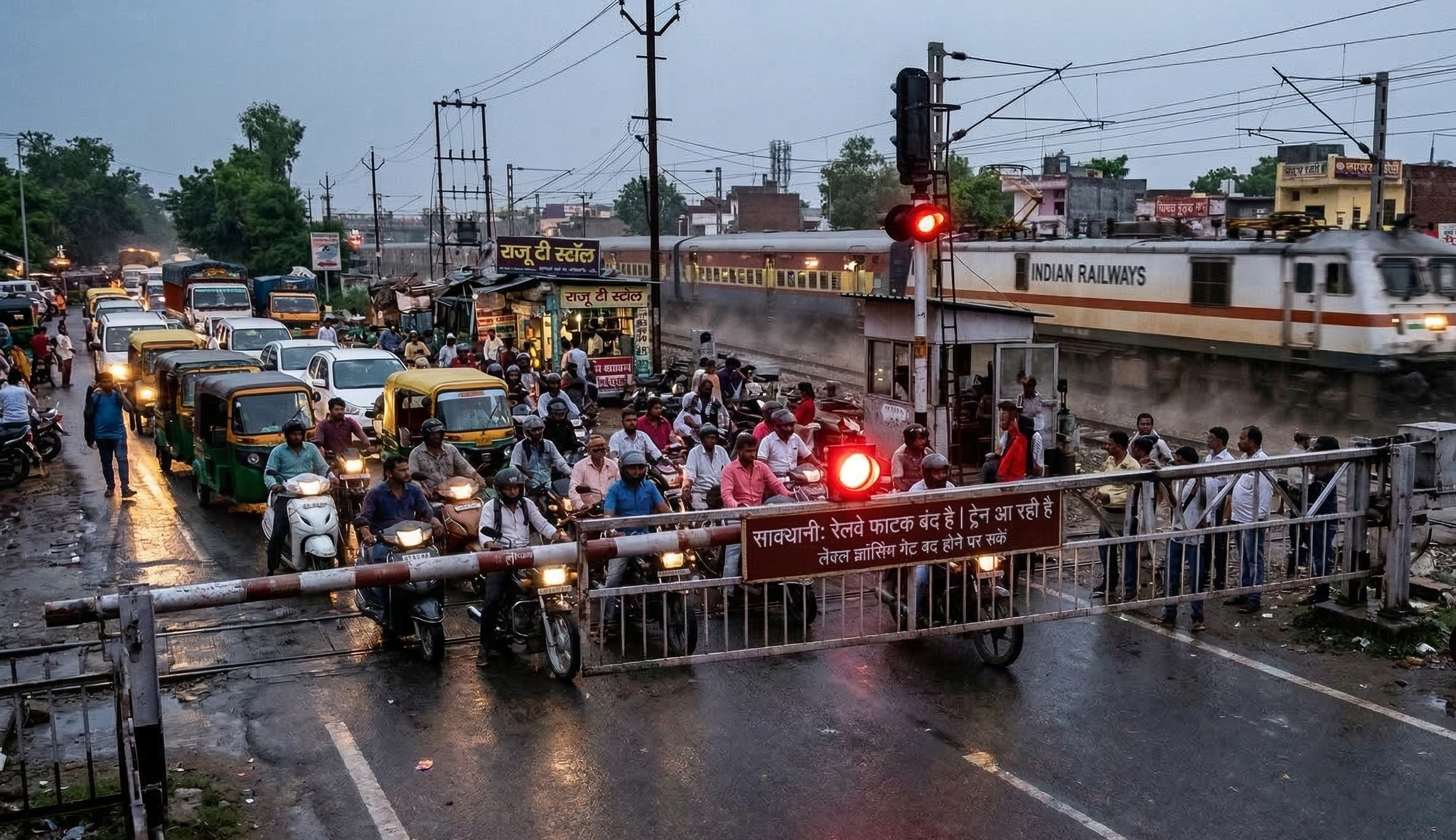 आज की खबर: पाररास रेलवे फाटक 46 मिनट तक बंद, लंबा जाम