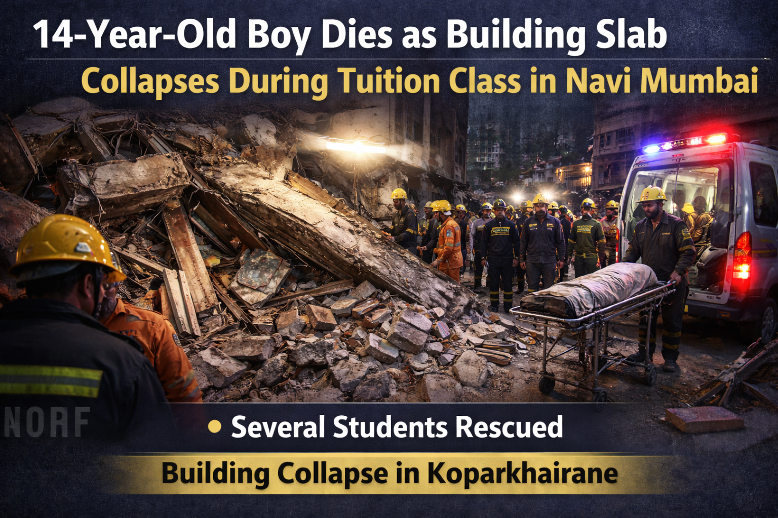 14-Year-Old Boy Dies After Building Slab Collapses During Tuition Class in Navi Mumbai