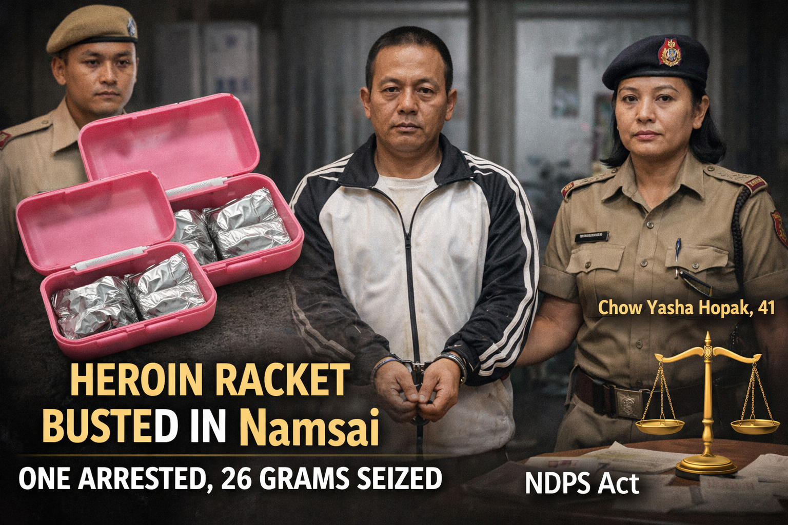 Heroin Racket Busted in Namsai; One Arrested, 26 Grams of Suspected Drugs Seized