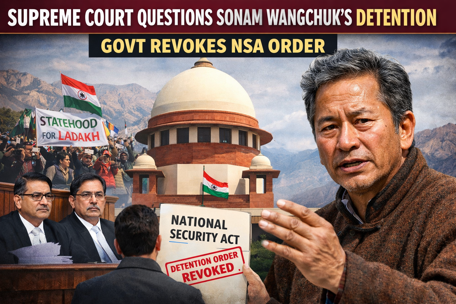 Supreme Court Questions Detention of Sonam Wangchuk; Govt Later Revokes NSA Order