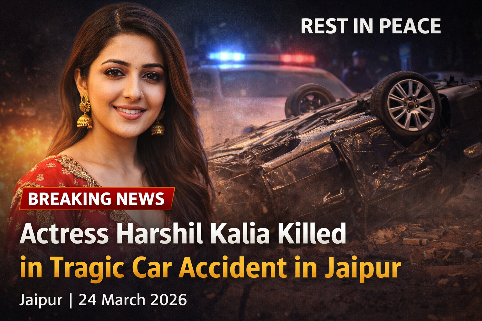 Actress Harshil Kalia Killed in Tragic Car Accident in Jaipur