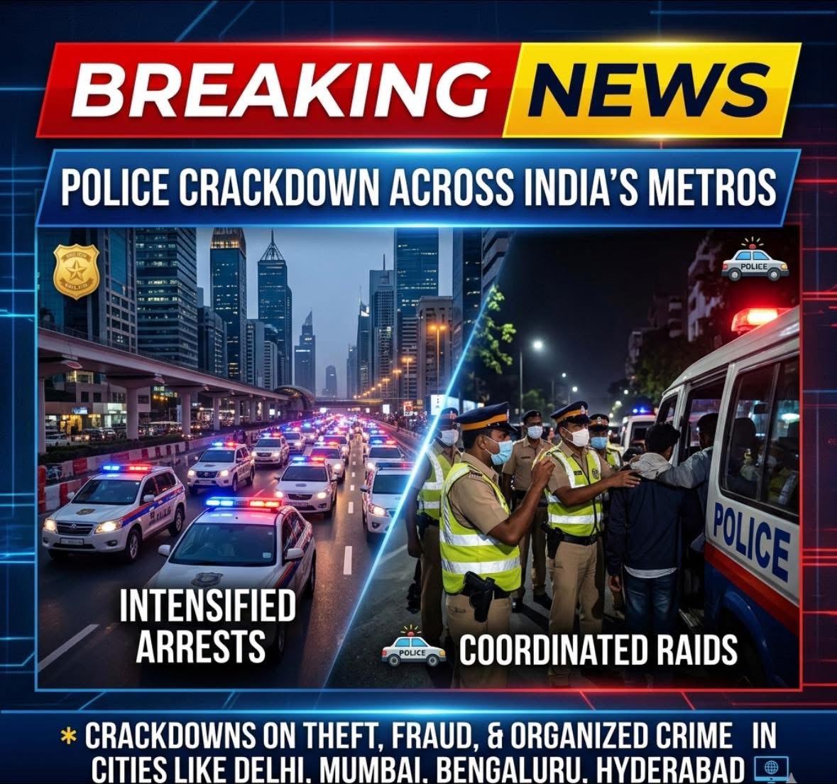 Police Intensify Arrests and Crackdowns Across Major Metro Cities in India