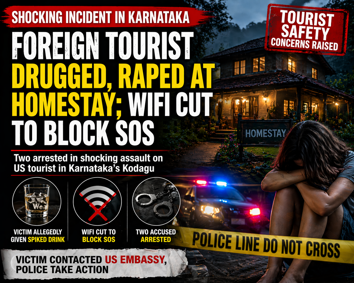 Foreign Tourist Allegedly Drugged, Sexually Assaulted at Karnataka Homestay; Two Arrested