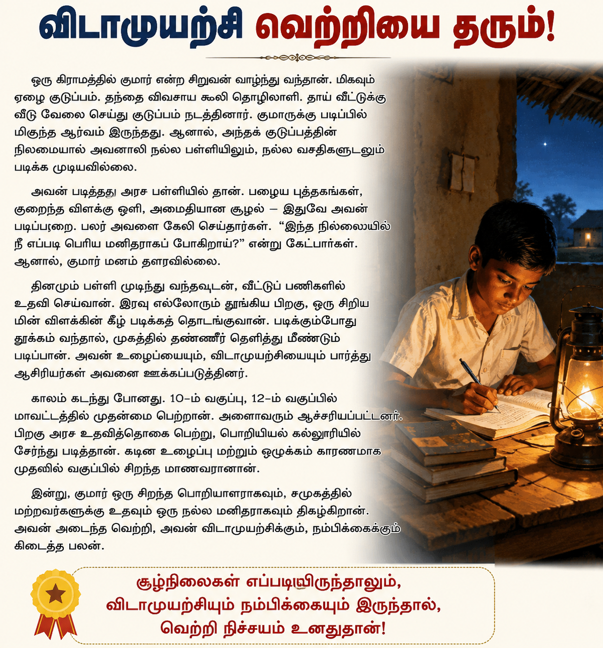 விடாமுயற்சி வெற்றியைத் தரும்