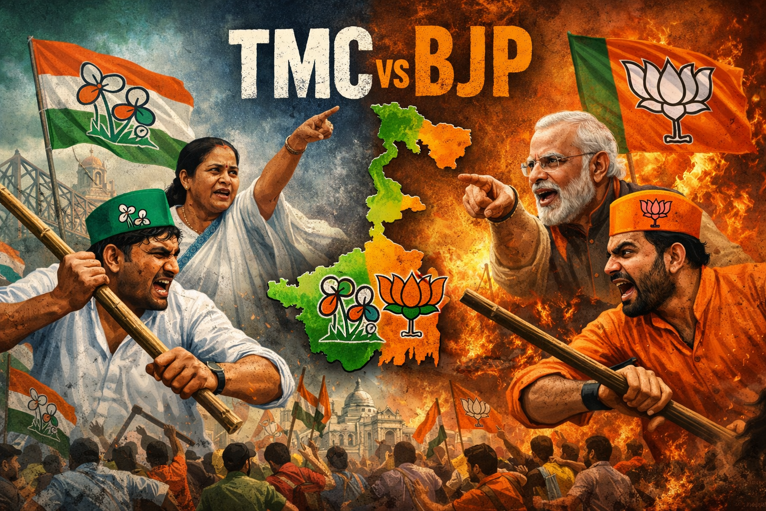 West Bengal Showdown: TMC vs BJP – Who Will Rule the Battleground?