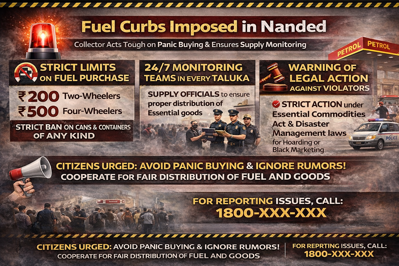 “Fuel Curbs Imposed in Nanded: Collector Acts Tough on Panic Buying and Ensures Supply Monitoring”