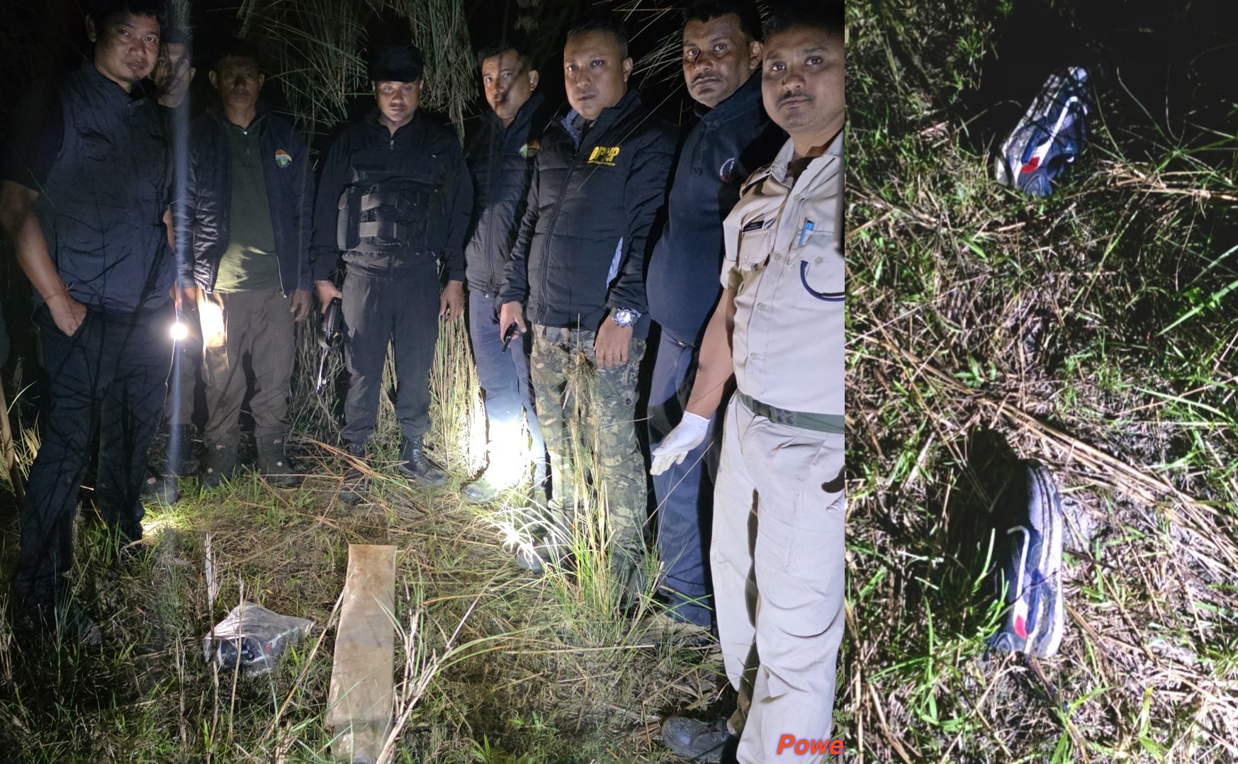 Night Operation by Forest Department in Gamiri Range of Kaziranga National Park: Locally Made Gun and Shoes recovered from the spot :