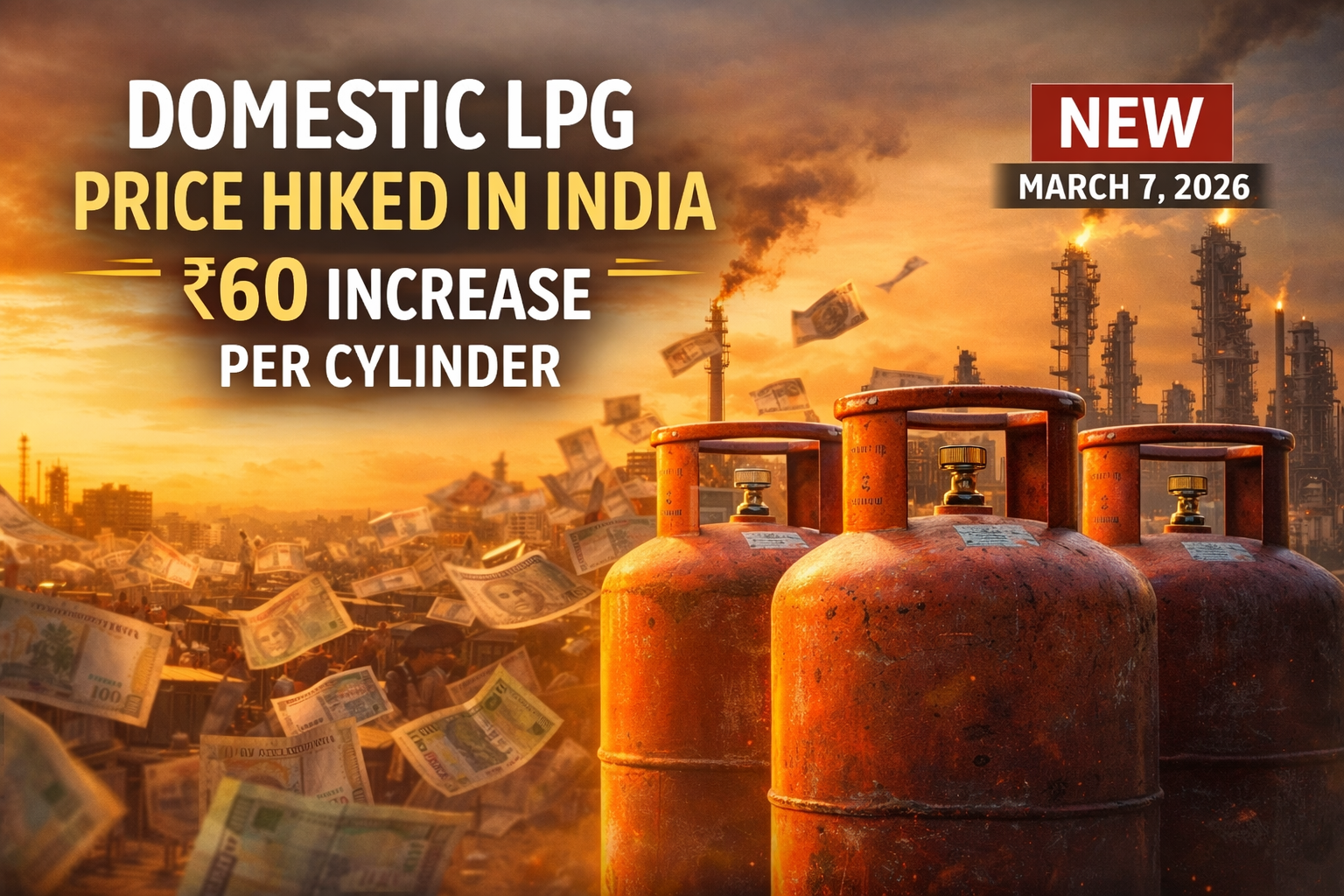 Domestic LPG Cylinder Price Hiked by ₹60 Across India