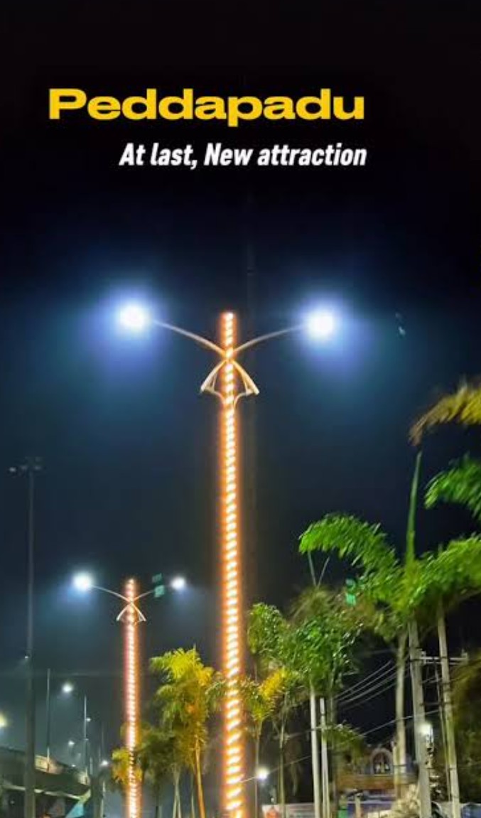 Srikakulam’s Glow-Up: New Divider and Street Lights Inaugurated on Peddapadu Road