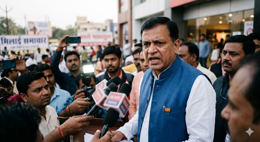 भिलाई: बीजेपी विधायक रिकेश सेन का विवादित वीडियो वायरल, मॉल संचालक को दी ‘मां की गाली’