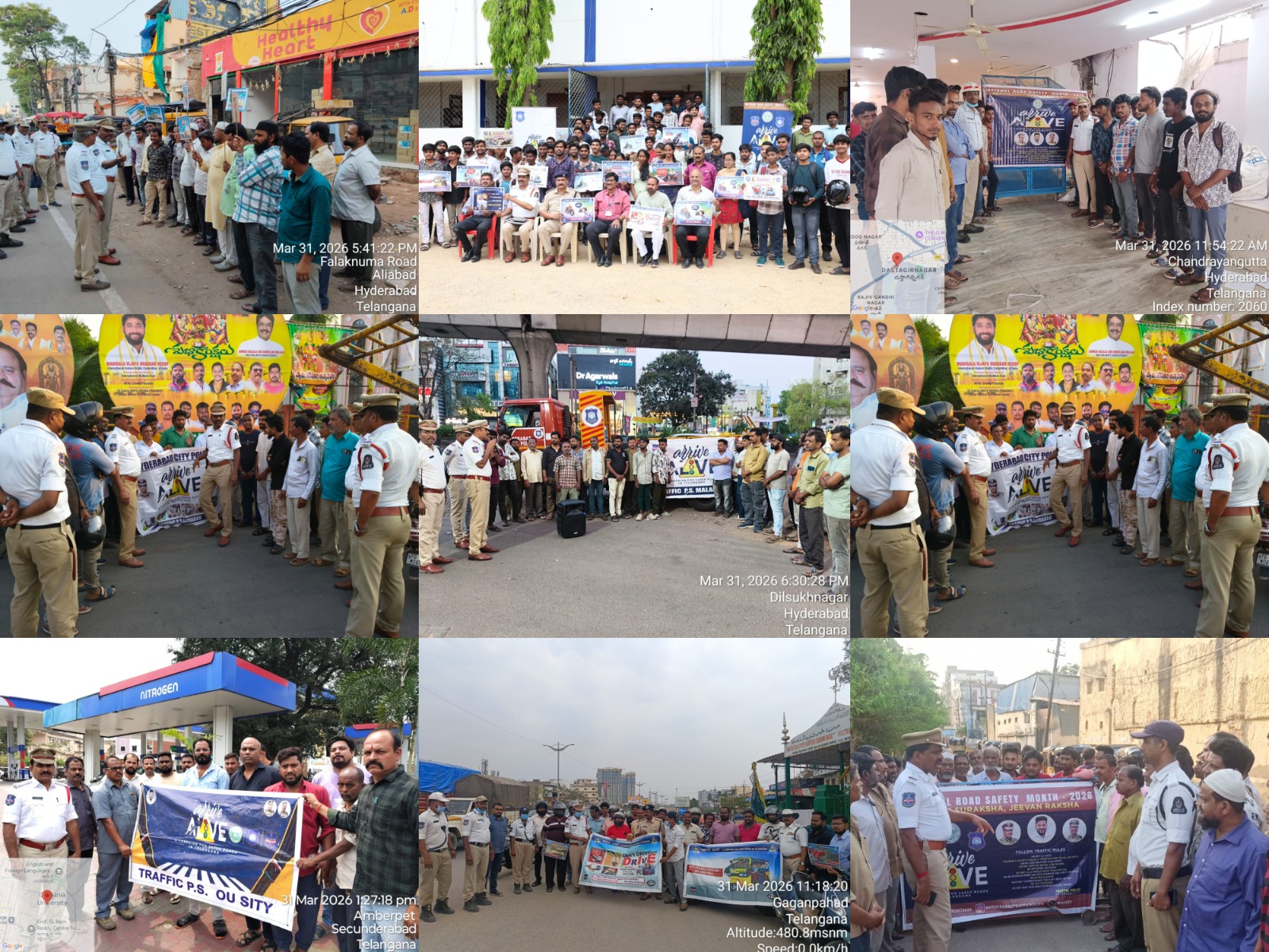 “Arrive Alive” రోడ్డు భద్రతా ప్రచారం: హైదరాబాద్‌లో విస్తృత అవగాహన కార్యక్రమాలు 🚦