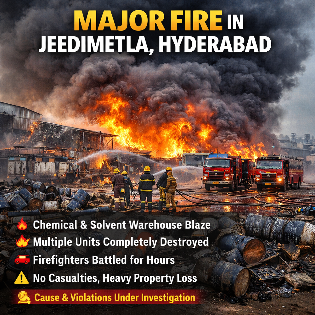 Major Fire in Jeedimetla Industrial Area
